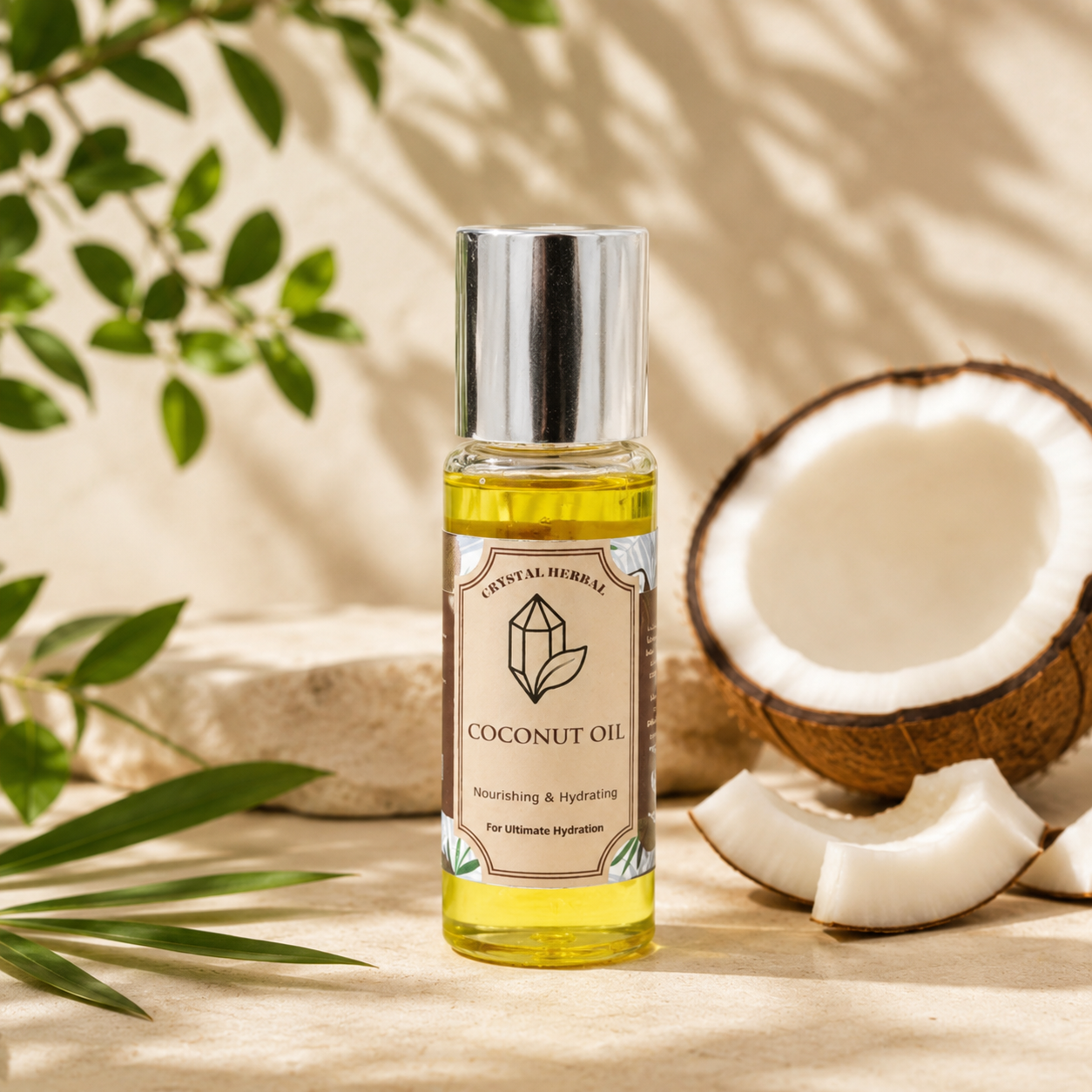 Crystal Herbal Pure Coconut Oil (60ml) | Natural Hair & Skin Care Oil