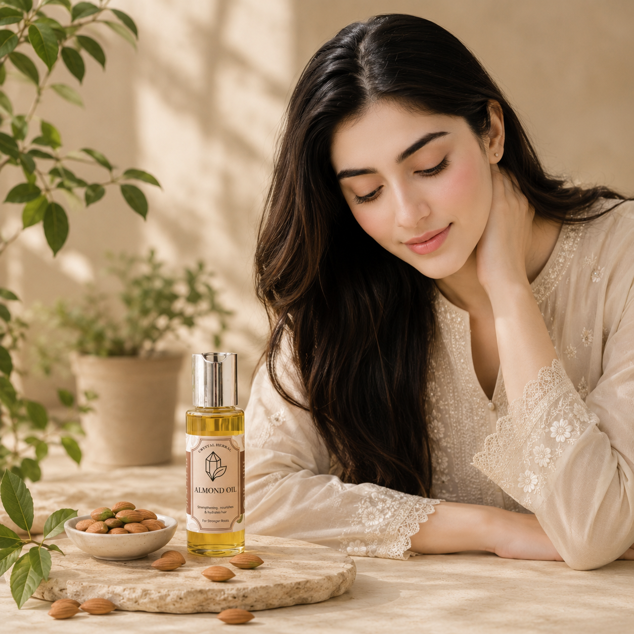 Crystal Herbal Pure Almond Oil (60ml) | Natural Hair Oil