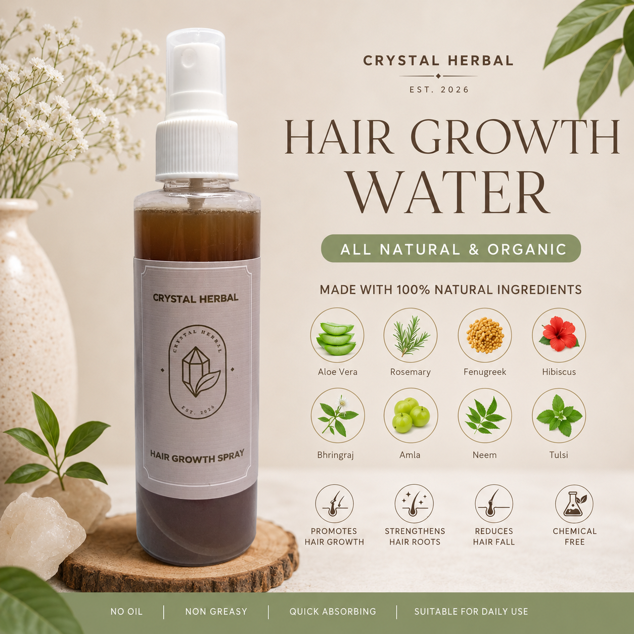 Hair Growth Water| Amla, Rita & Shikakai